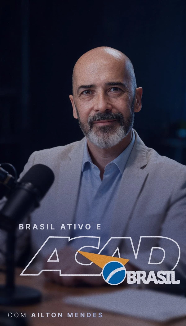 Capa da palestra Brasil Ativo e ACAD Brasil, com Ailton Mendes