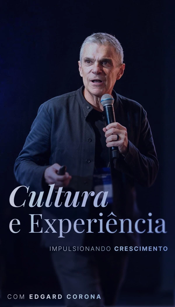 Capa da palestra Cultura e Experiência, com Edgard Corona
