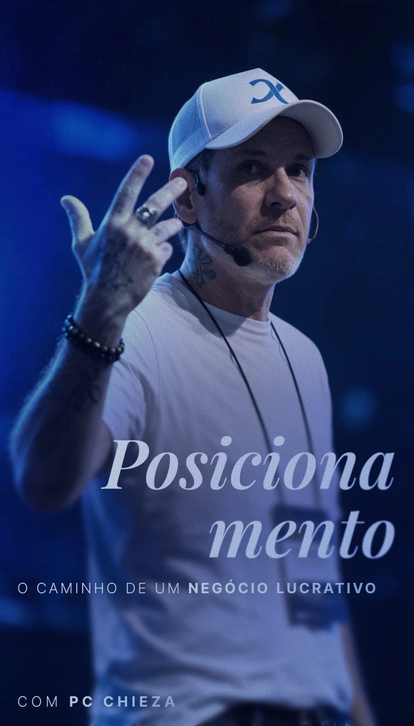 Capa da palestra Posicionamento, com PC Chieza