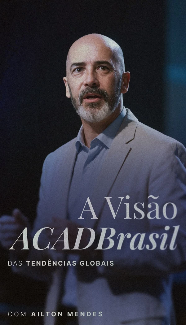 Capa da palestra A Visão ACAD Brasil das Tendências Globais, com Ailton Mendes